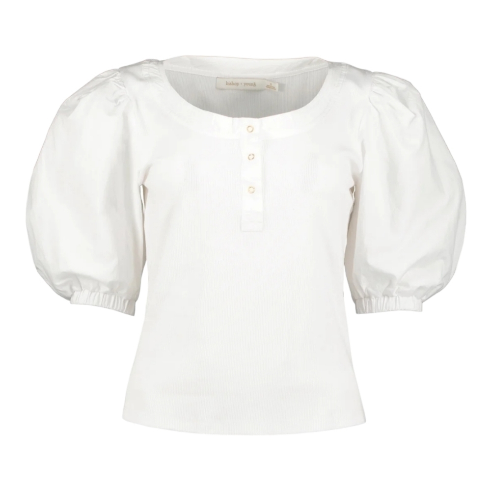 Bishop & Young Poplin Sleeve Henley White Size Small